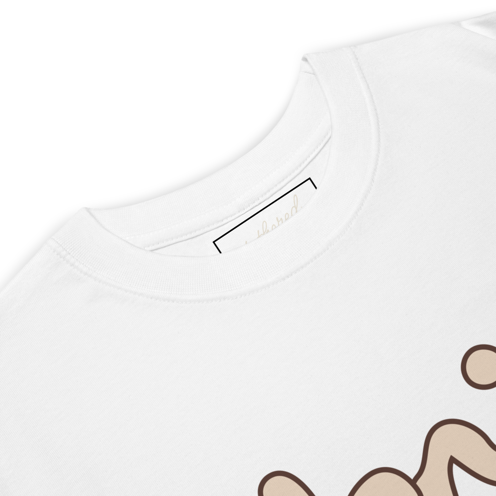 white jenin tee hanging on wooden hanger
